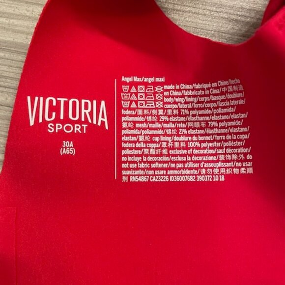 NWT Victoria's Secret Victoria Sport Angel Max Red Sports Bra 30A - Picture 11 of 12